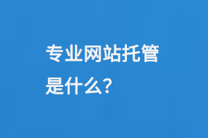 專業(yè)網站托管是什么